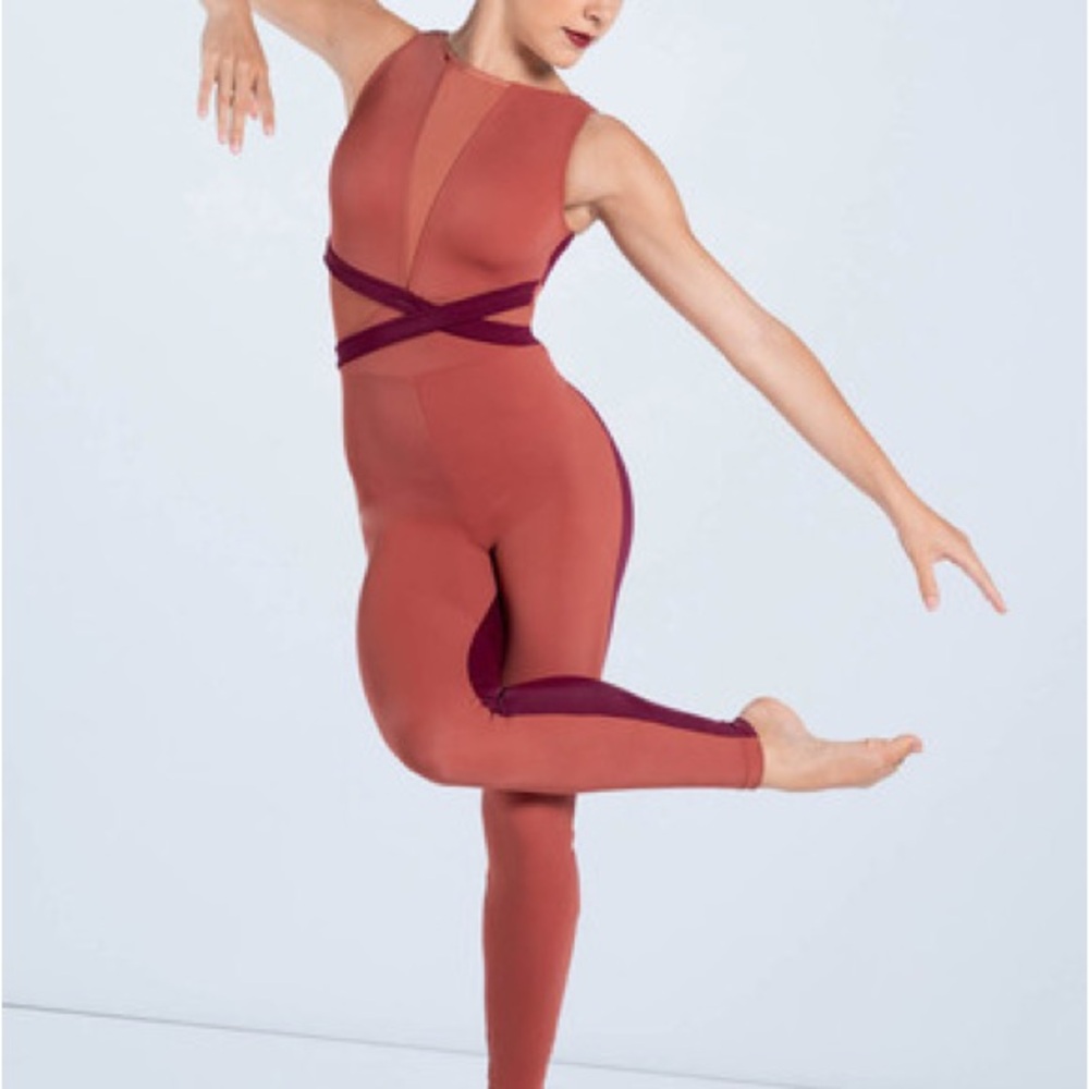 Rust and Burgundy Weissman Unitard